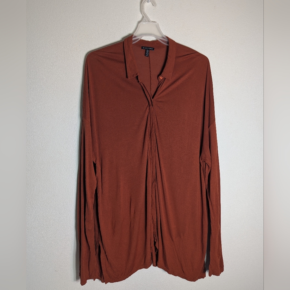 Eileen Fisher Women's Shirt Dress Button Down Viscose Quiet Luxury Oversized XL